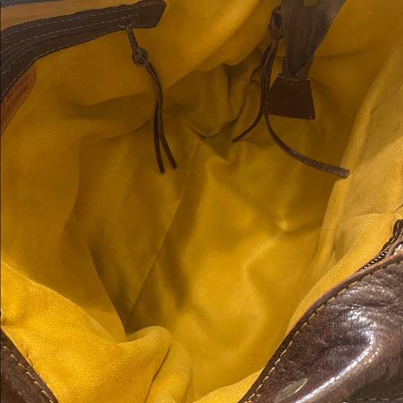 Vintage Rare Grand Sahara Brown Leather Boho  Moroccan Tote Bag - Picture 4 of 12